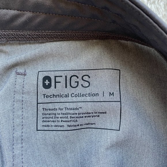 FIGS Technical Collection Scrub Pants Graphite Gray Teal Drawstring Size Medium - Picture 5 of 16